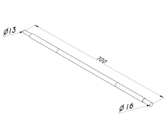 Barre de tension 700 mm pour ressort de torsion